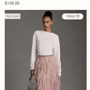 Anthropologie Ruffled Tulle Midi Skirt